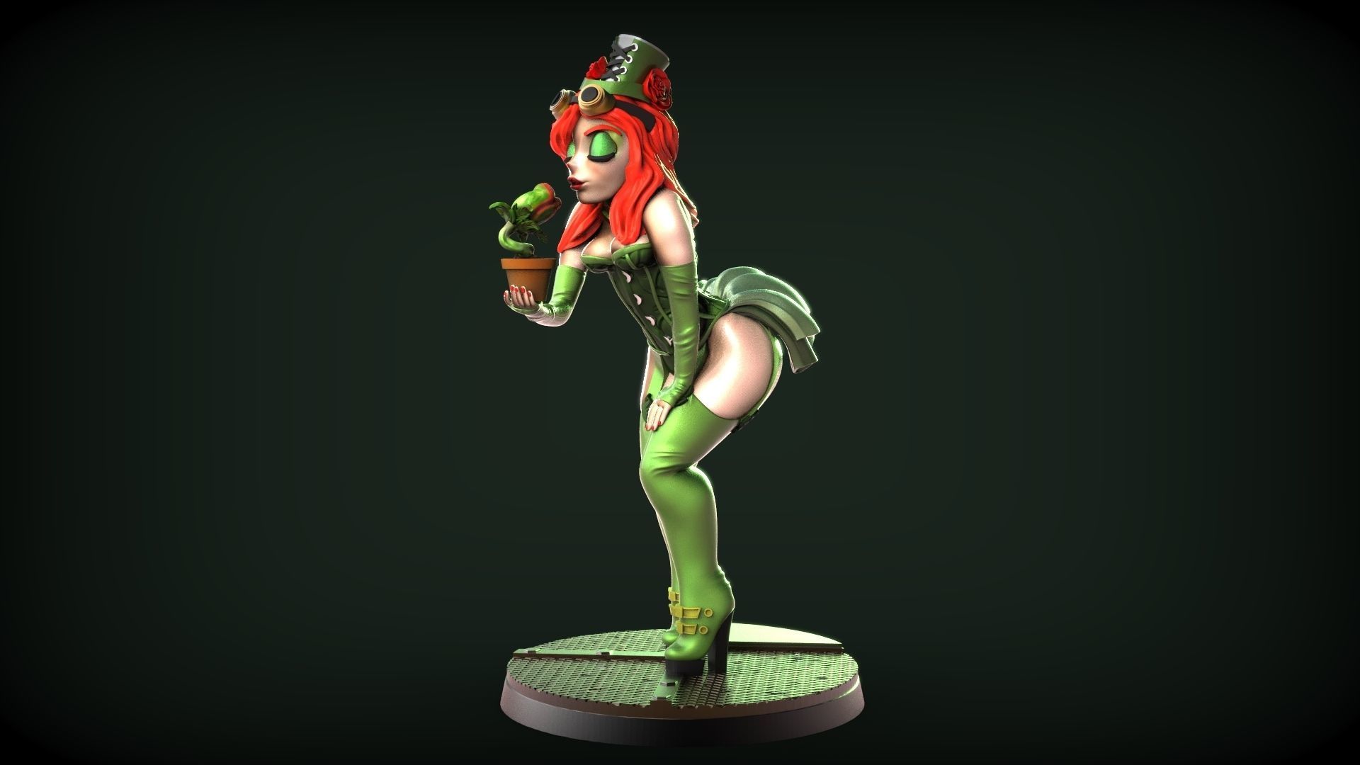 Poison Ivy Steampunk Pinup 3D print model_3