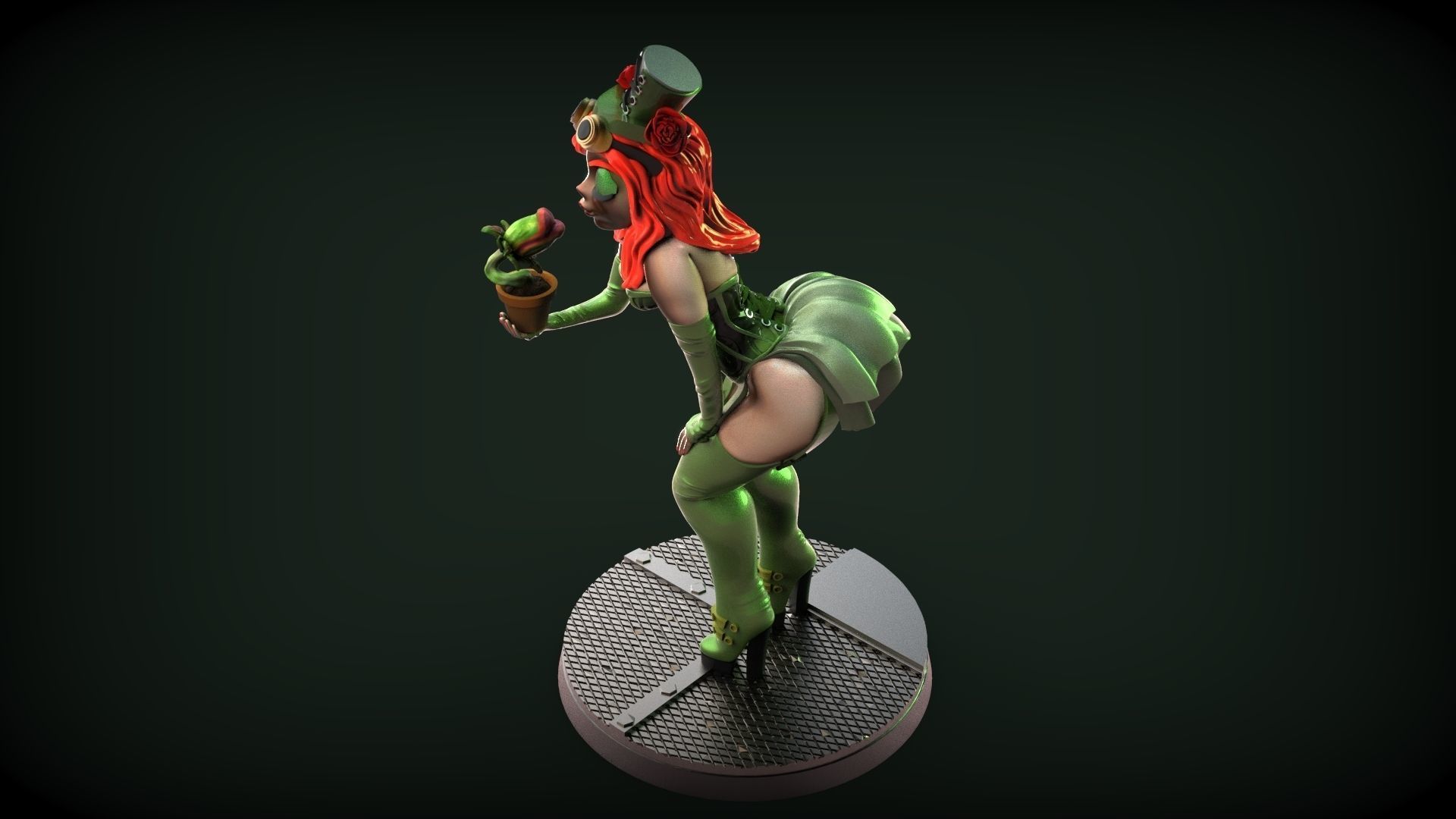 Poison Ivy Steampunk Pinup 3D print model_8