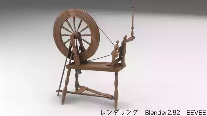 SpinningWheel spinning wheel Low-poly 3D model