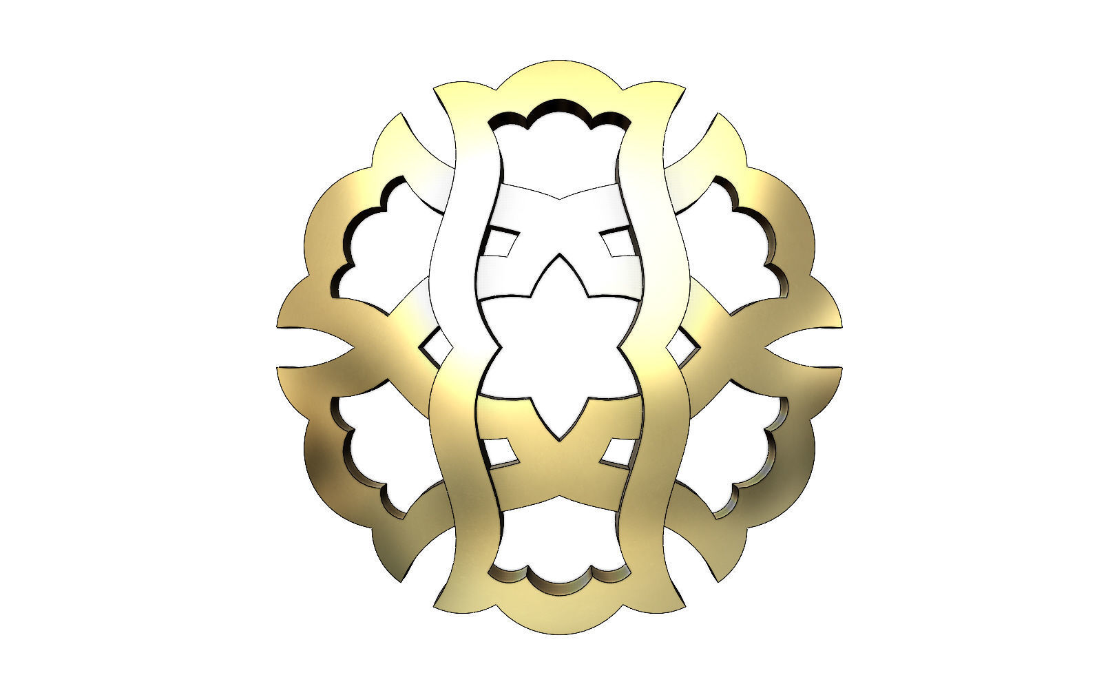 Arabian pattern rounded pendants and earrings  3D print model_15