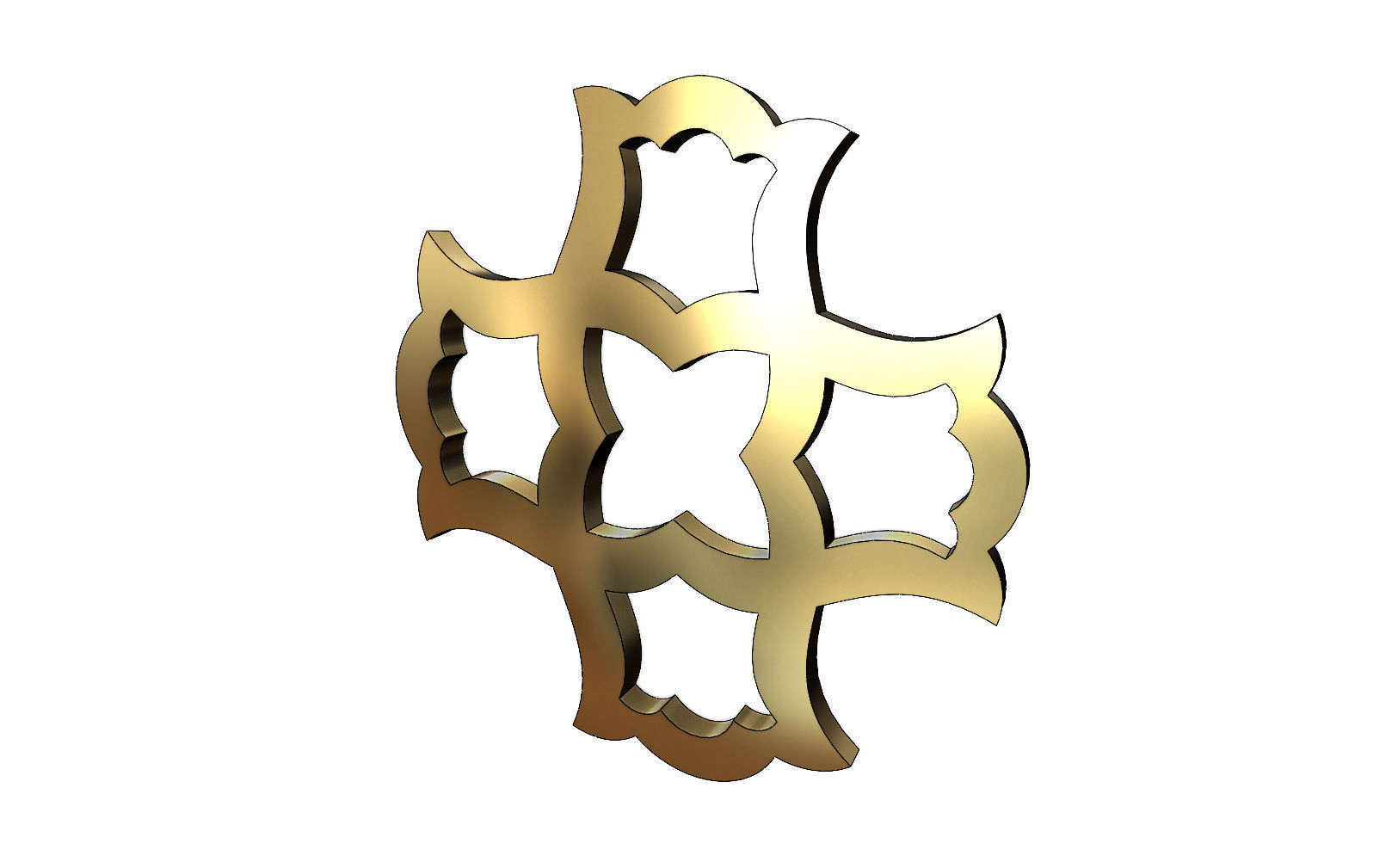 Arabian pattern rounded pendants and earrings  3D print model_5