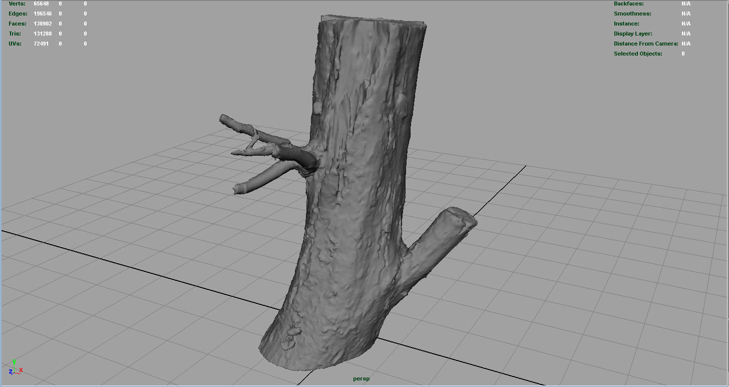 Wood Log 3 Low-poly 3D model_8