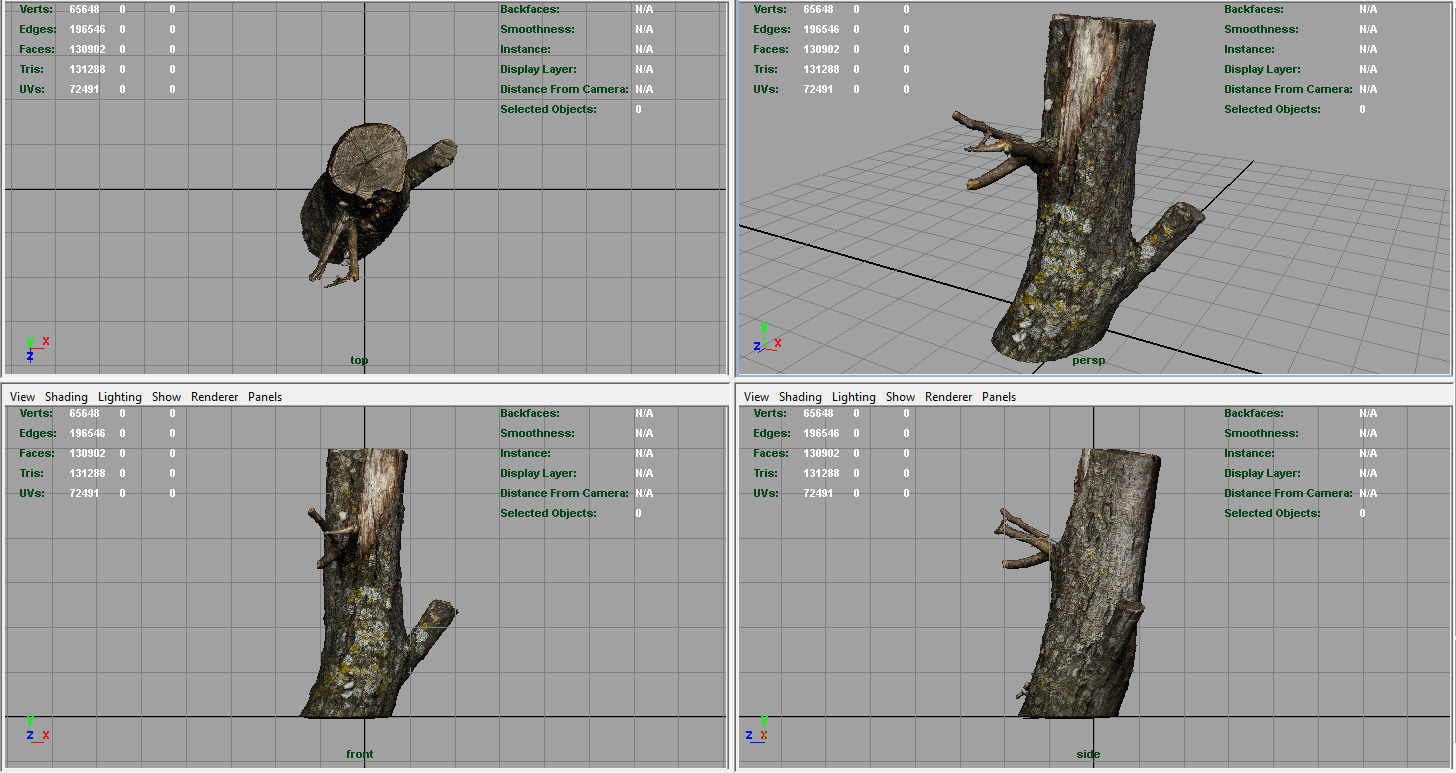 Wood Log 3 Low-poly 3D model_11