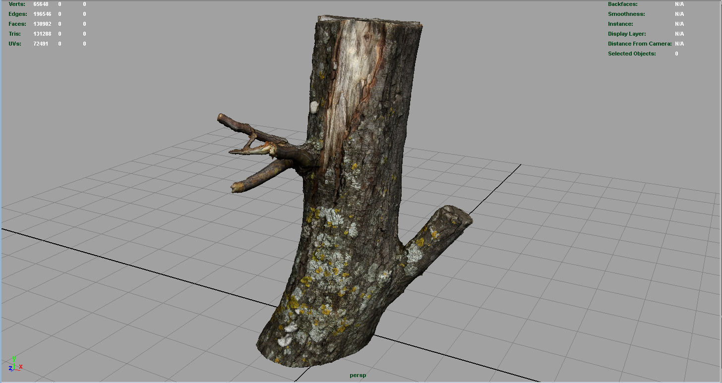 Wood Log 3 Low-poly 3D model_7