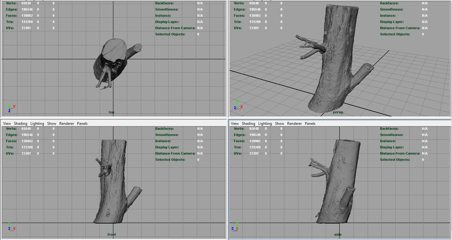 Wood Log 3 Low-poly 3D model_10
