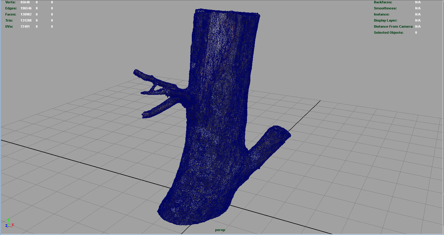 Wood Log 3 Low-poly 3D model_9