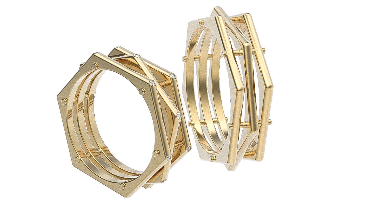Wedding  Bands 3D print model_1