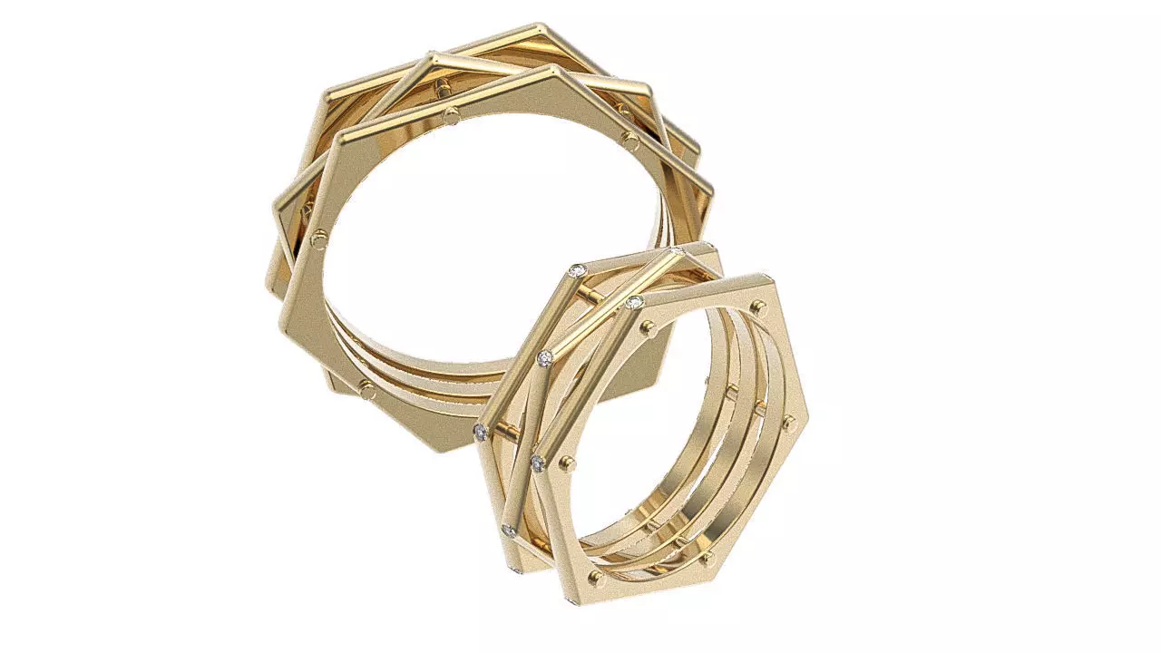 Wedding  Bands 3D print model_0