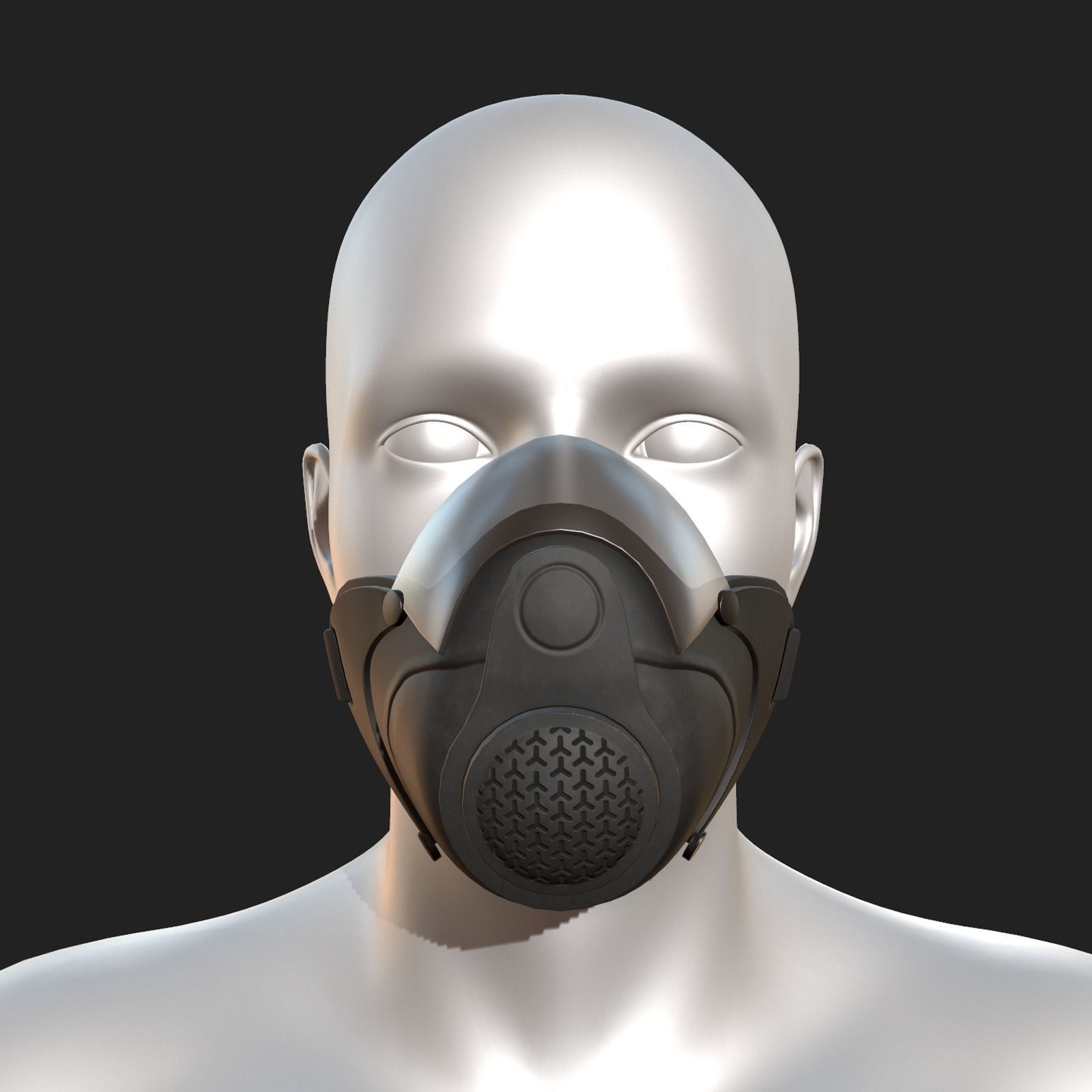 Gas mask protection futuristic technology fantasy  Low-poly 3D model_2