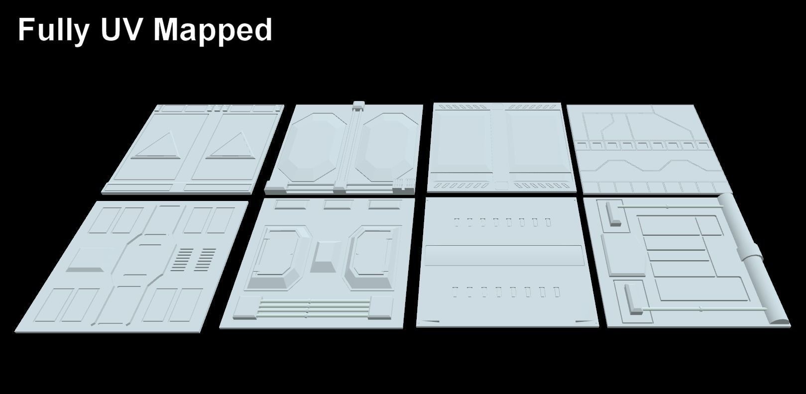 Sci-fi Panel Pack Low-poly 3D model_1