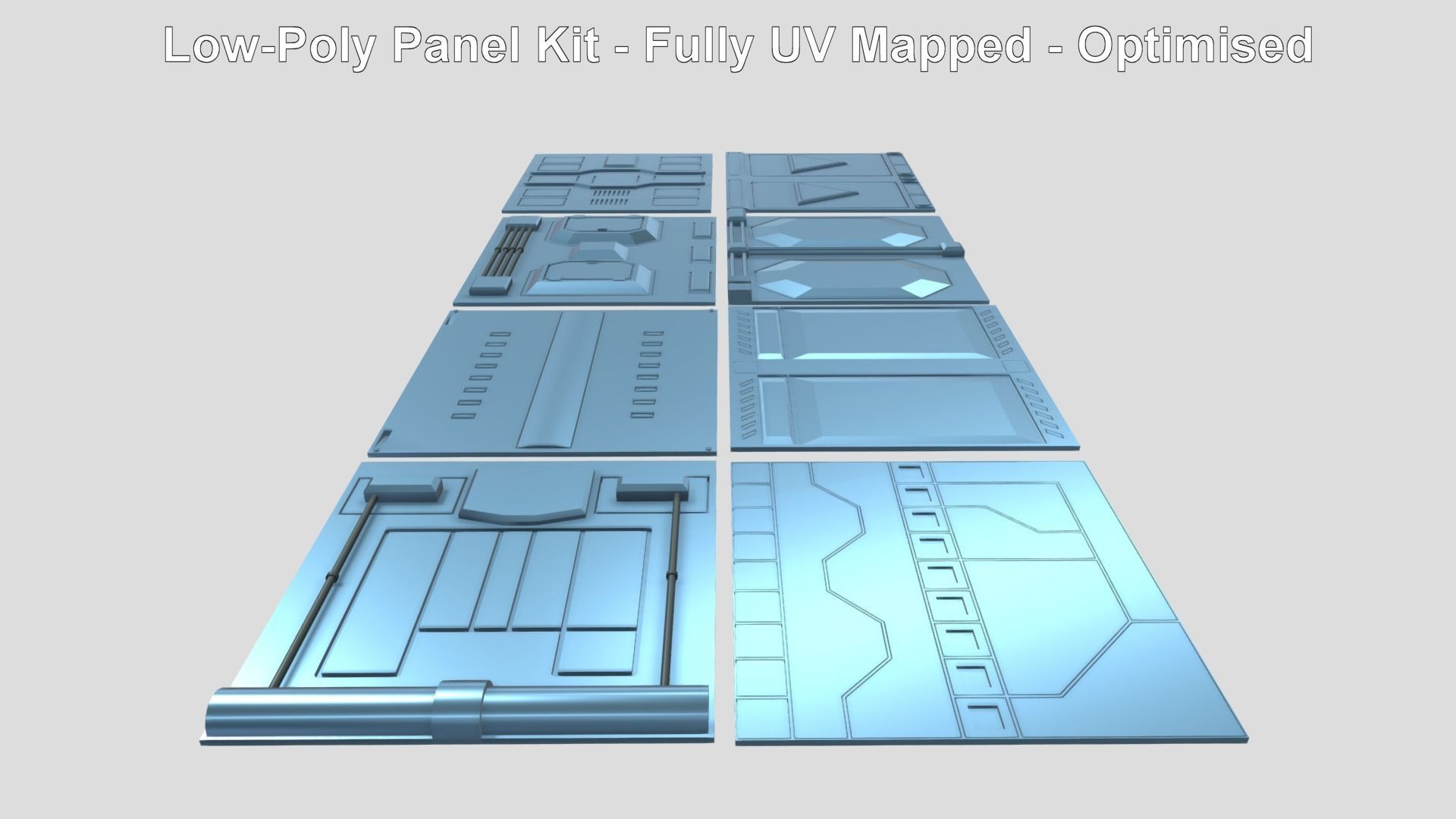 Sci-fi Panel Pack Low-poly 3D model_11