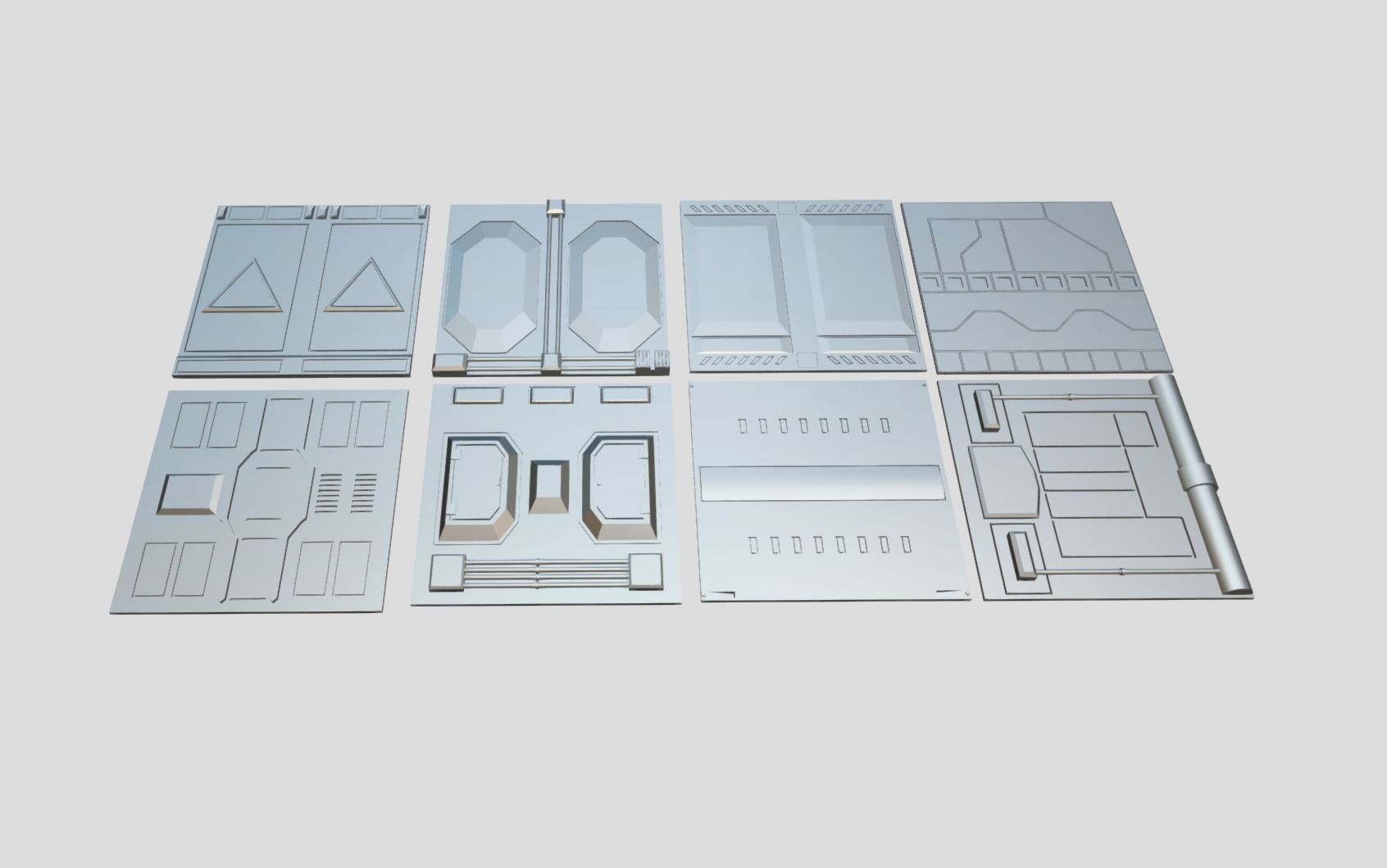 Sci-fi Panel Pack Low-poly 3D model_14