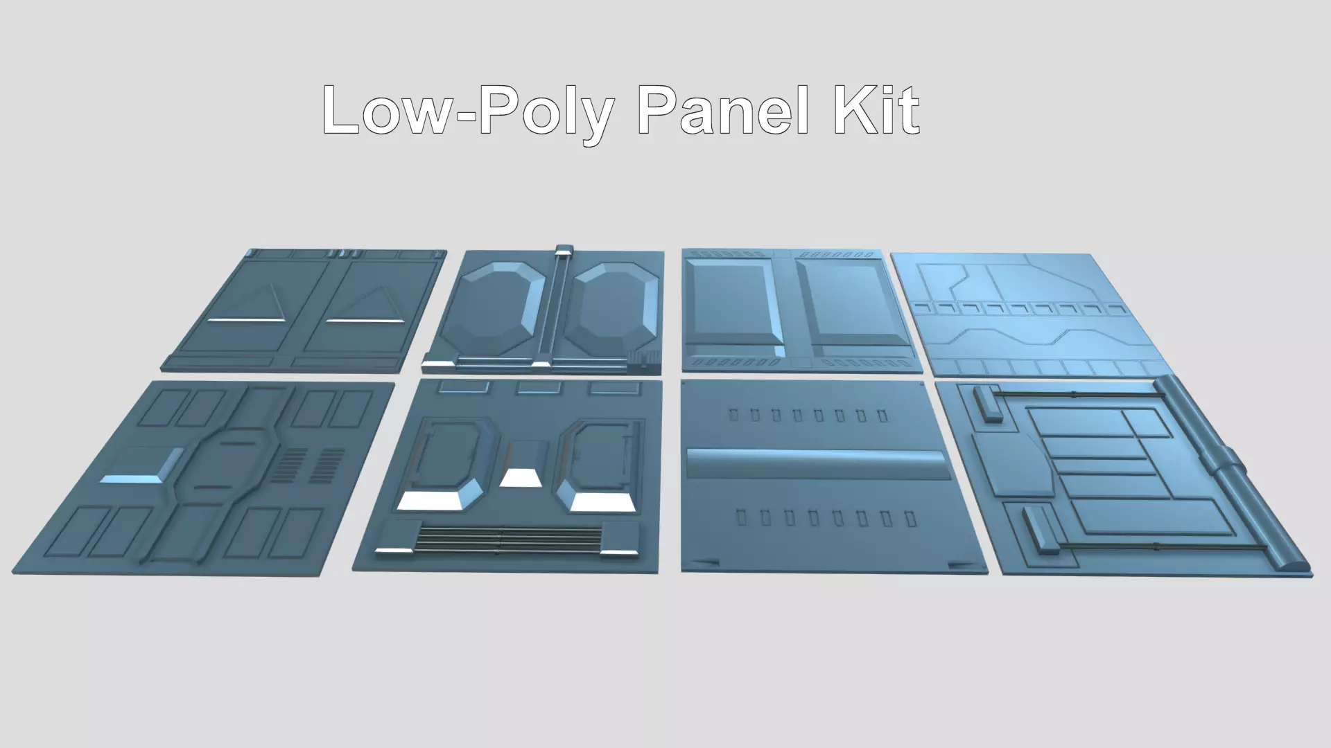 Sci-fi Panel Pack Low-poly 3D model_0