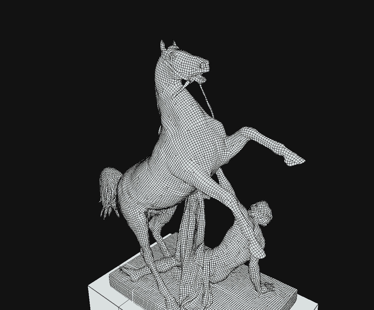 Saint-Petersburg Taming of horses  Anichkov bridge Low poly Low-poly 3D model_19