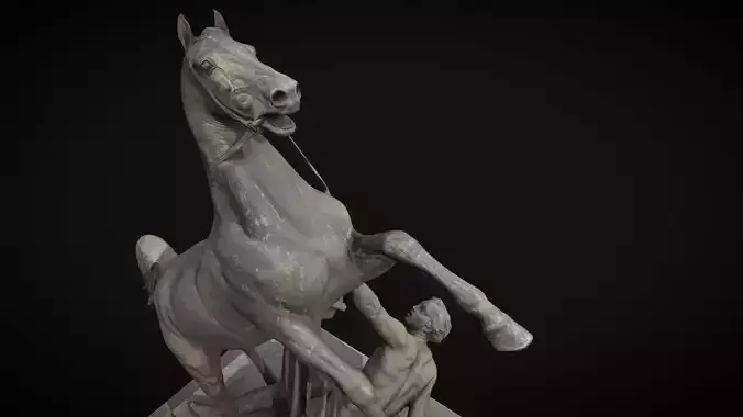 Saint-Petersburg Taming of horses  Anichkov bridge Low poly Low-poly 3D model