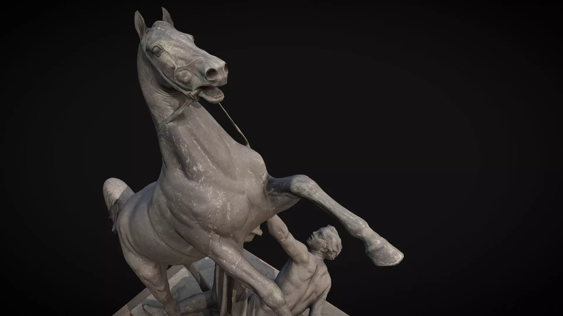 Saint-Petersburg Taming of horses  Anichkov bridge Low poly Low-poly 3D model_0