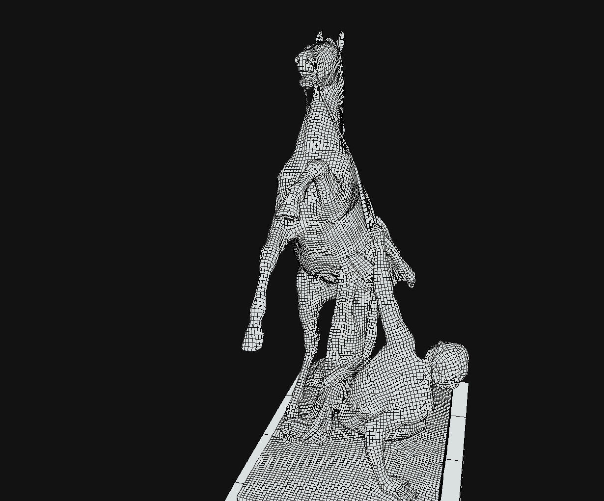 Saint-Petersburg Taming of horses  Anichkov bridge Low poly Low-poly 3D model_7