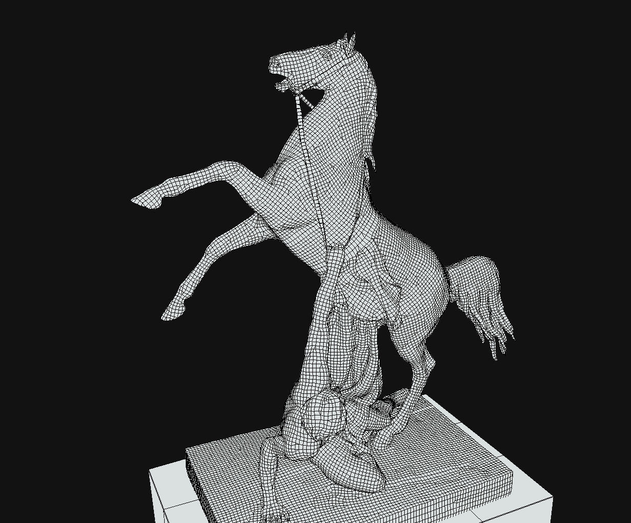 Saint-Petersburg Taming of horses  Anichkov bridge Low poly Low-poly 3D model_4