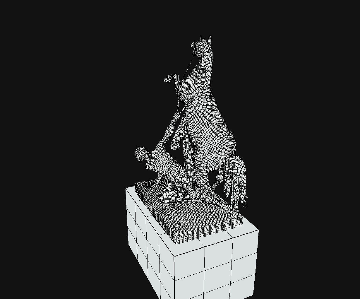 Saint-Petersburg Taming of horses  Anichkov bridge Low poly Low-poly 3D model_15