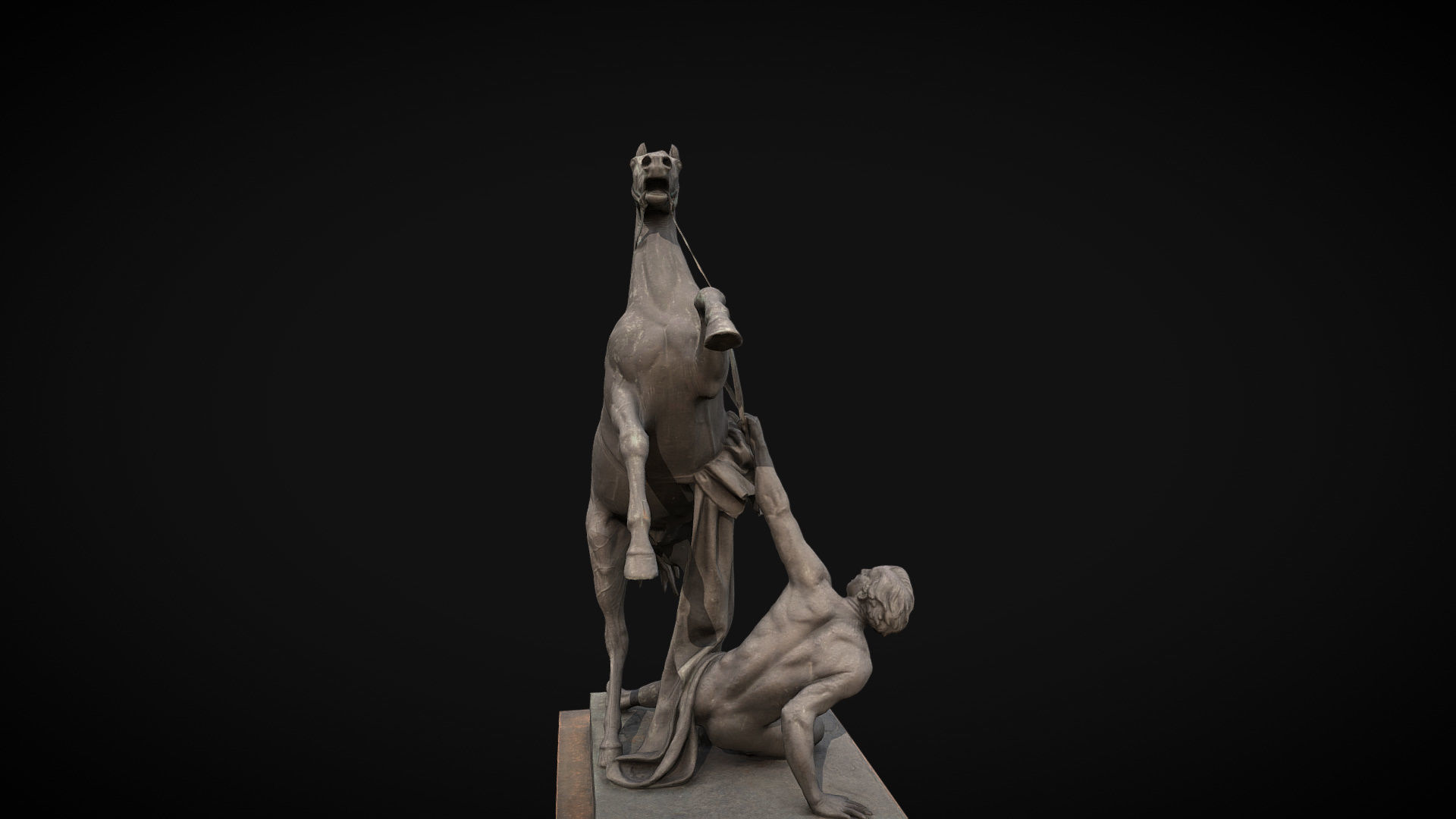 Saint-Petersburg Taming of horses  Anichkov bridge Low poly Low-poly 3D model_12