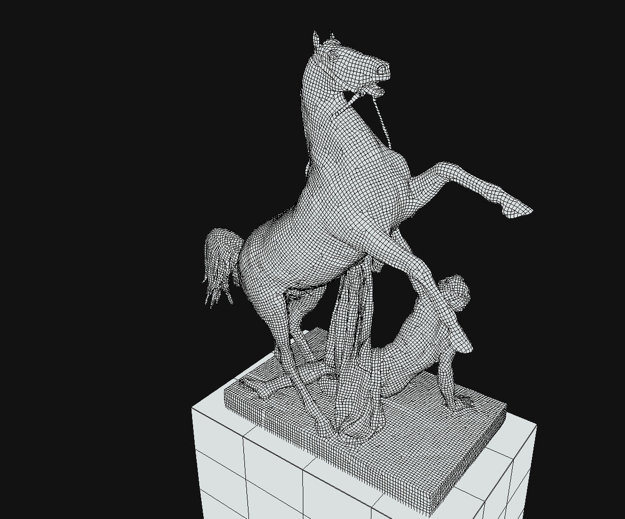 Saint-Petersburg Taming of horses  Anichkov bridge Low poly Low-poly 3D model_17