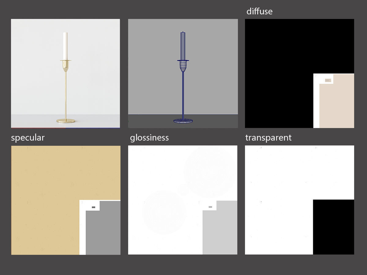 Candleholder Modern 3D model_2