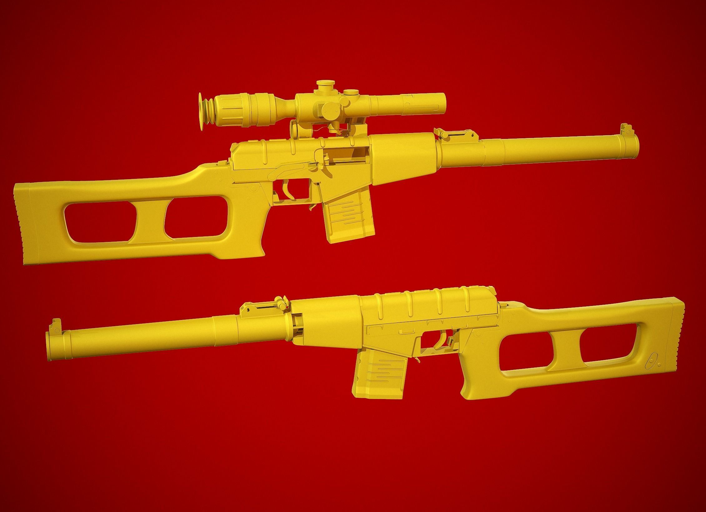 VSS Vintorez Low-poly 3D model_16