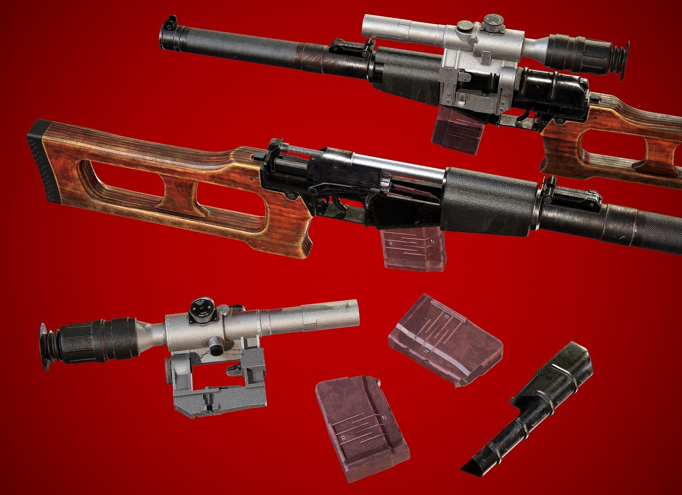 VSS Vintorez Low-poly 3D model_3