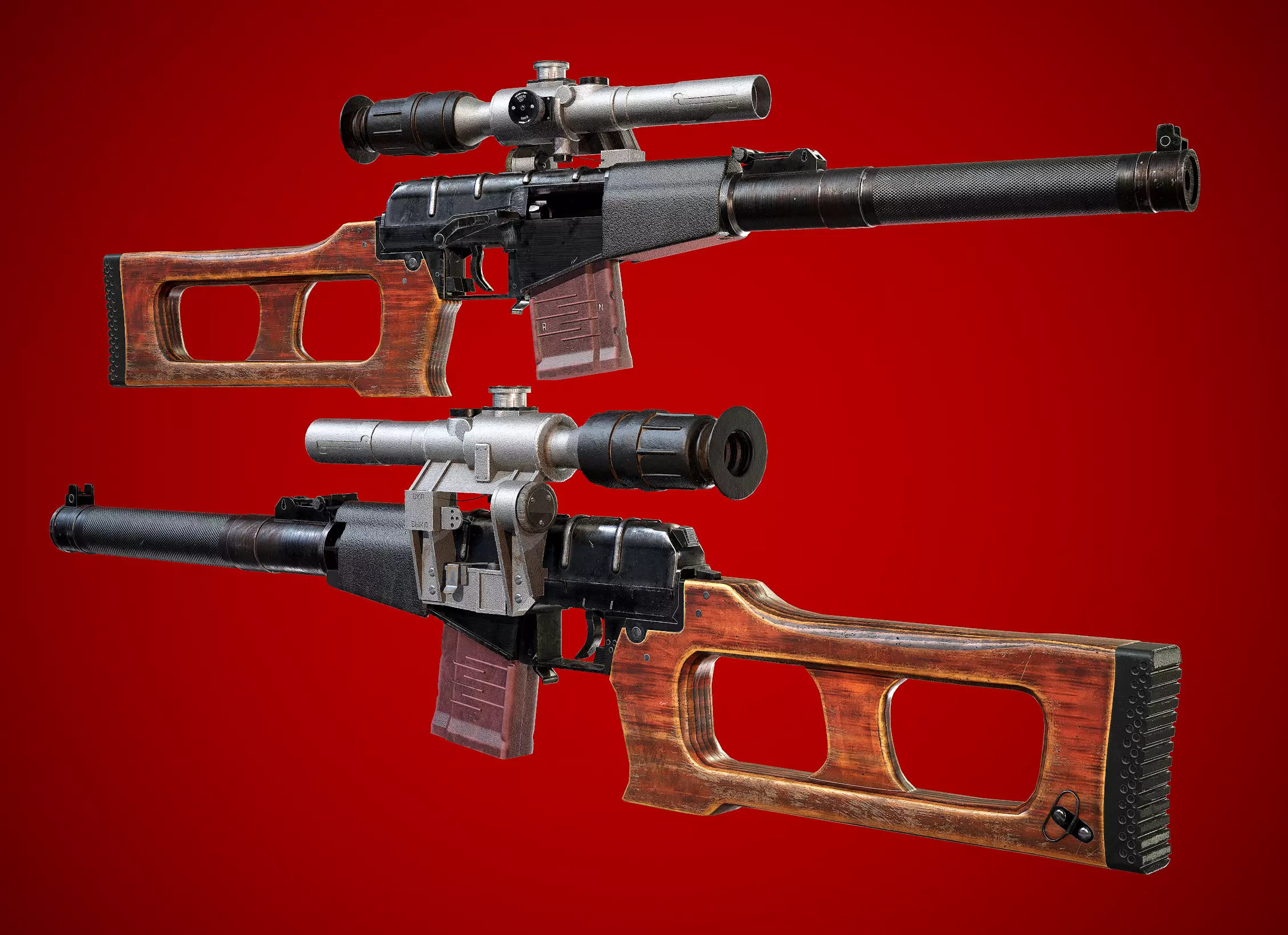 VSS Vintorez Low-poly 3D model_0