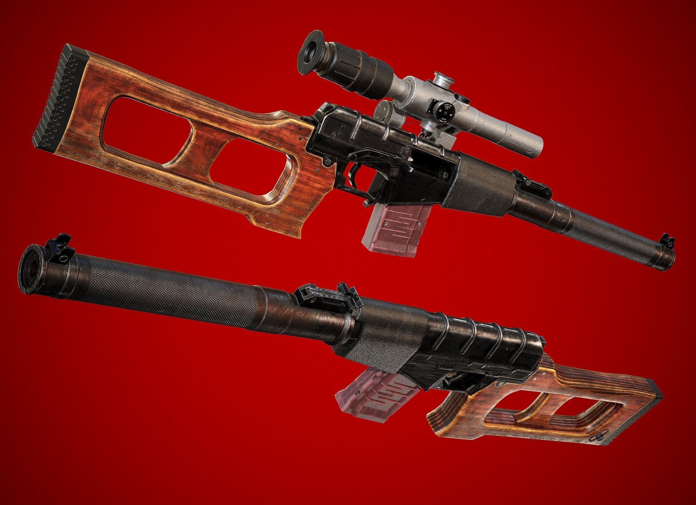 VSS Vintorez Low-poly 3D model_7