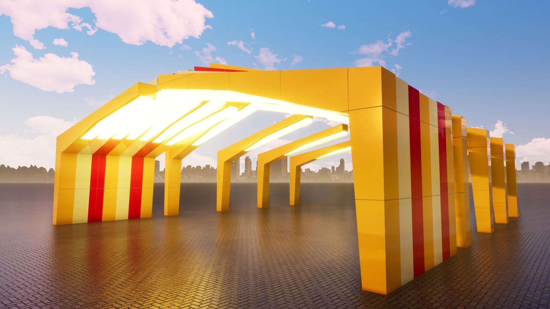 Sci Fi Gate 3D model_1