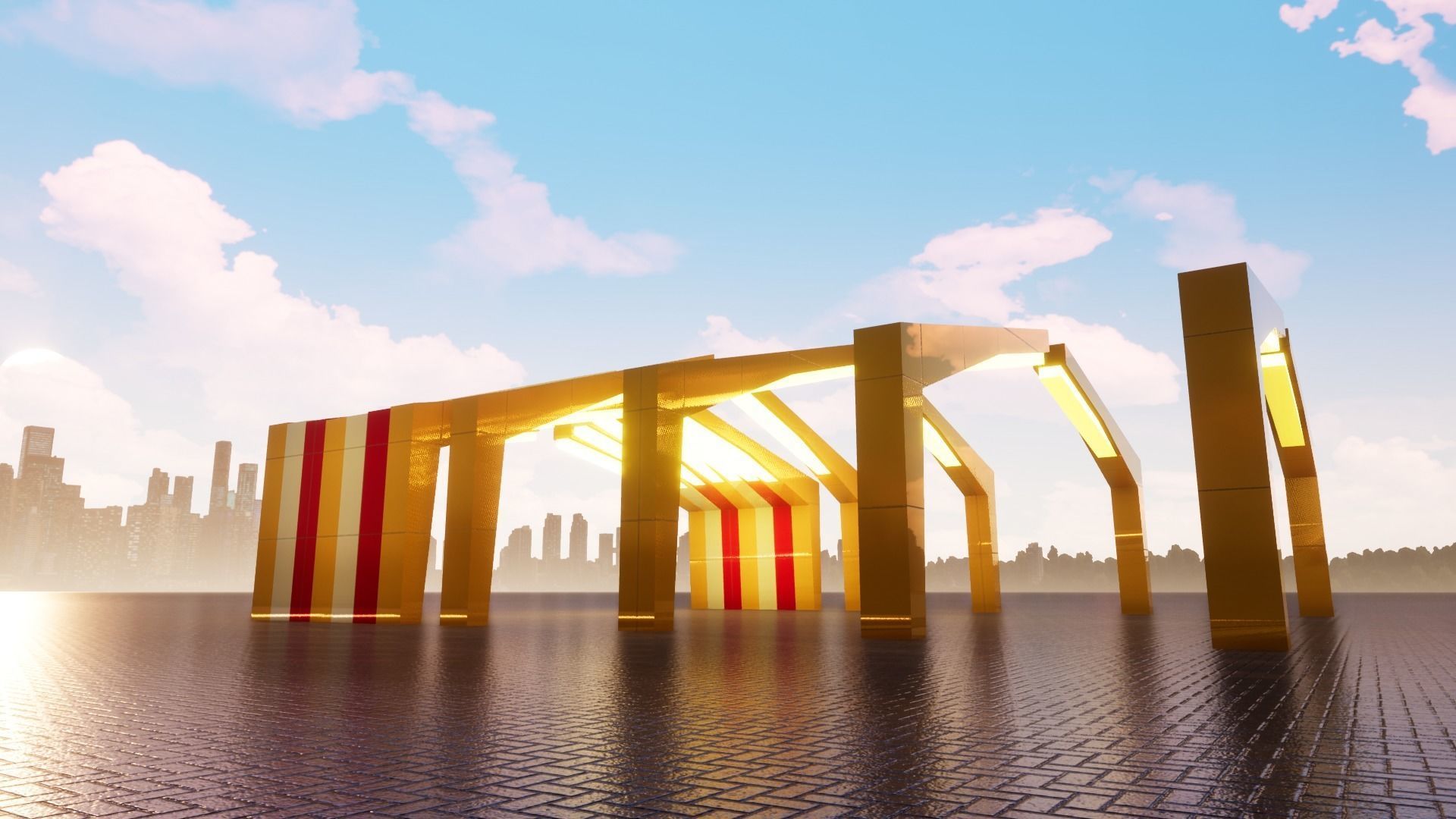 Sci Fi Gate 3D model_2