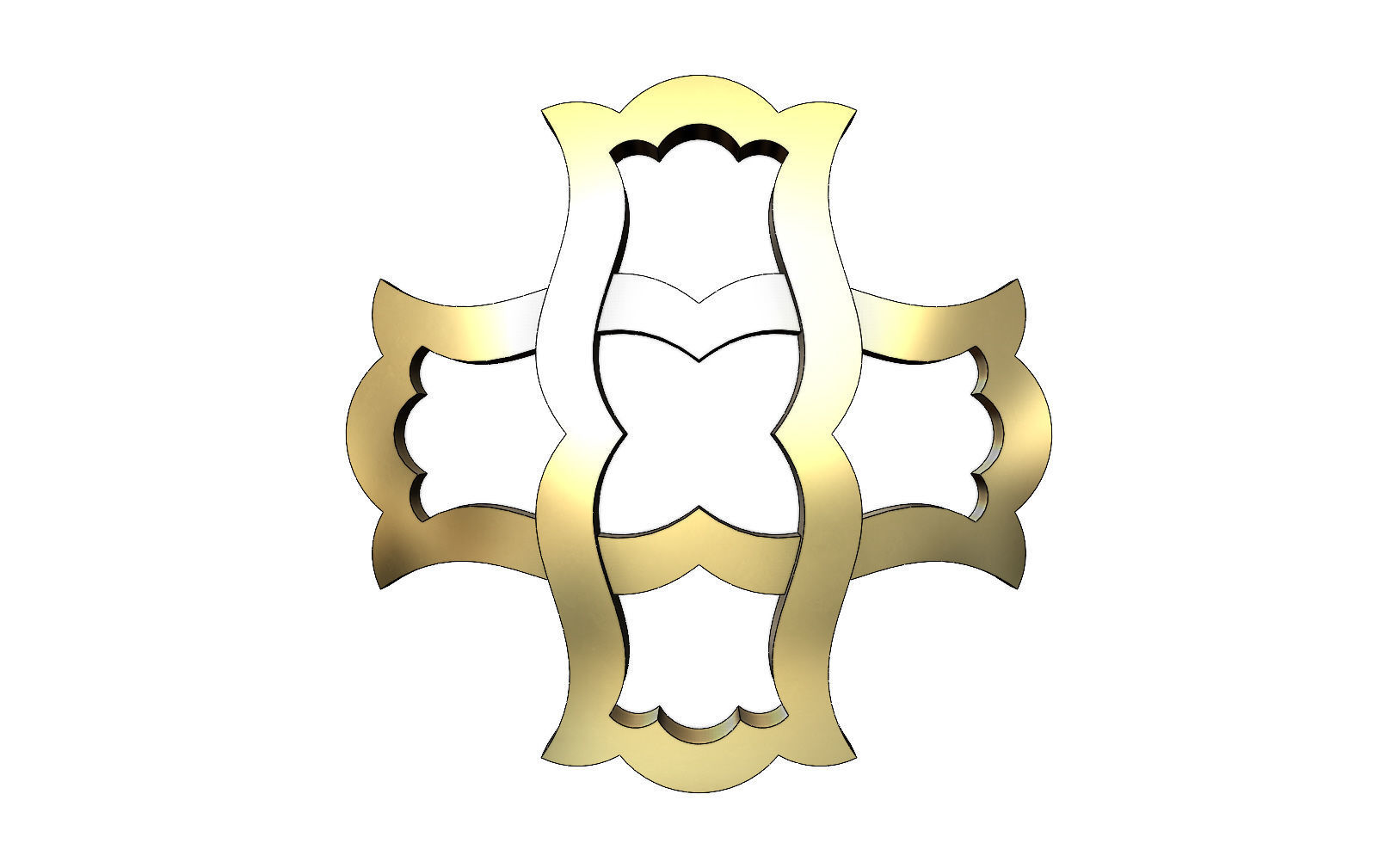 Double sided arabian pattern  pendants and earrings  3D print model_8