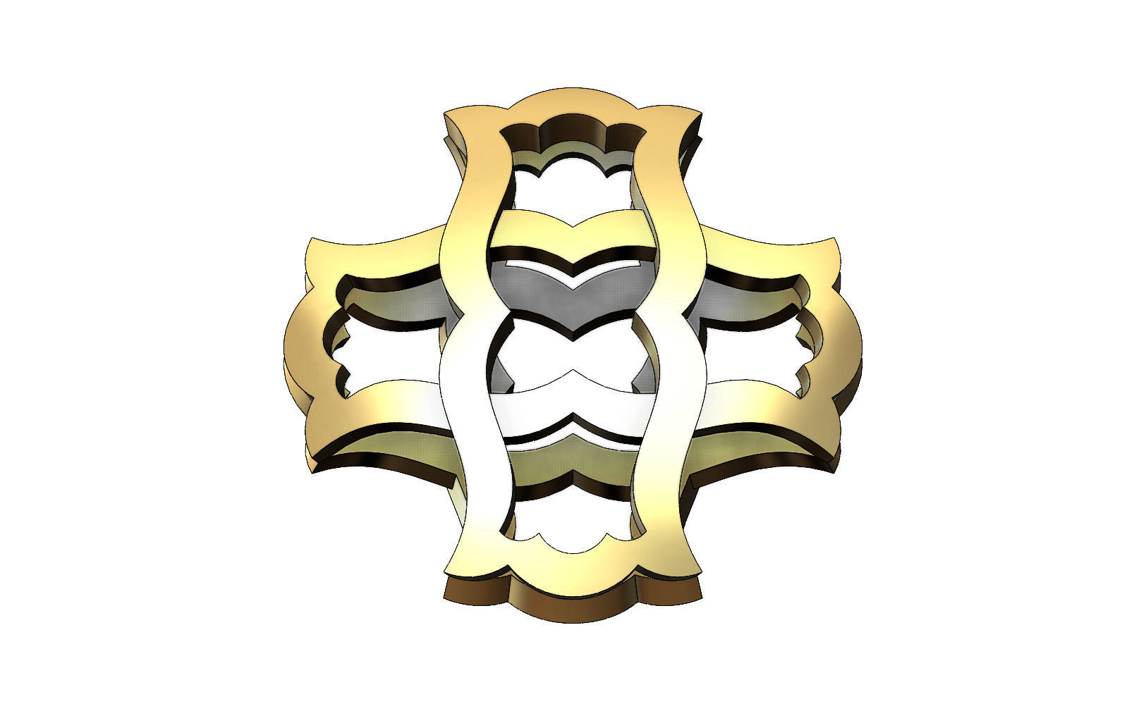 Double sided arabian pattern  pendants and earrings  3D print model_11