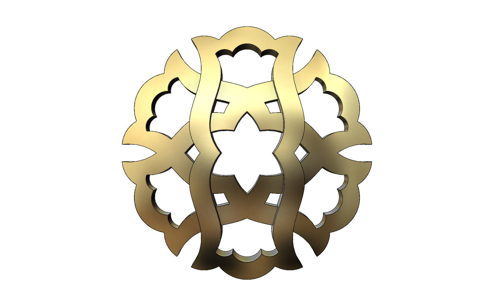 Double sided arabian pattern  pendants and earrings  3D print model_17