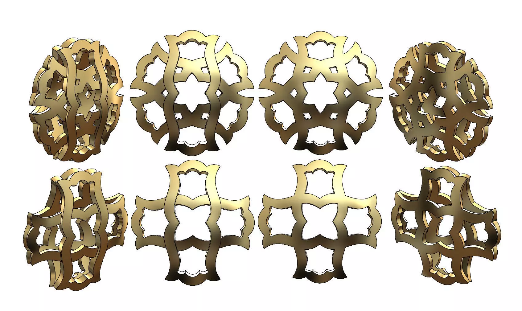 Double sided arabian pattern  pendants and earrings  3D print model_0