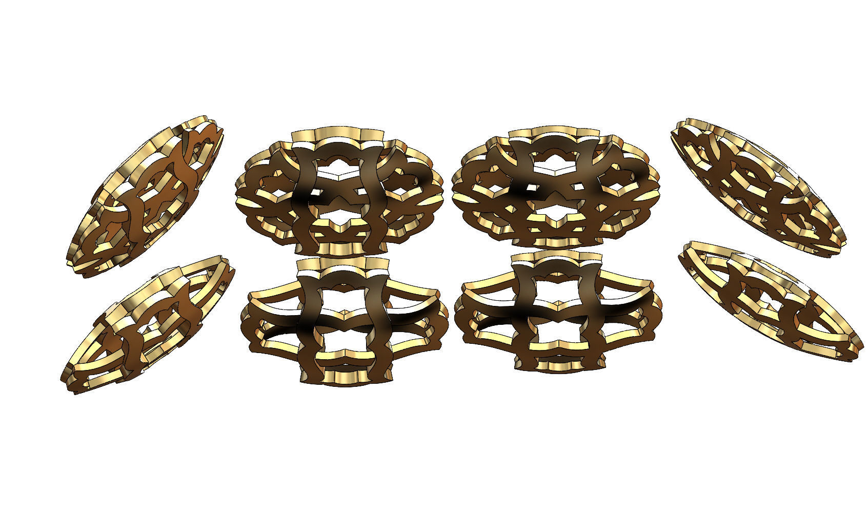 Double sided arabian pattern  pendants and earrings  3D print model_2