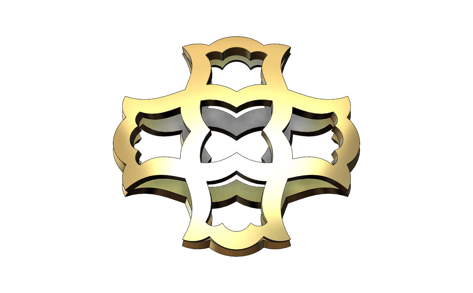 Double sided arabian pattern  pendants and earrings  3D print model_5