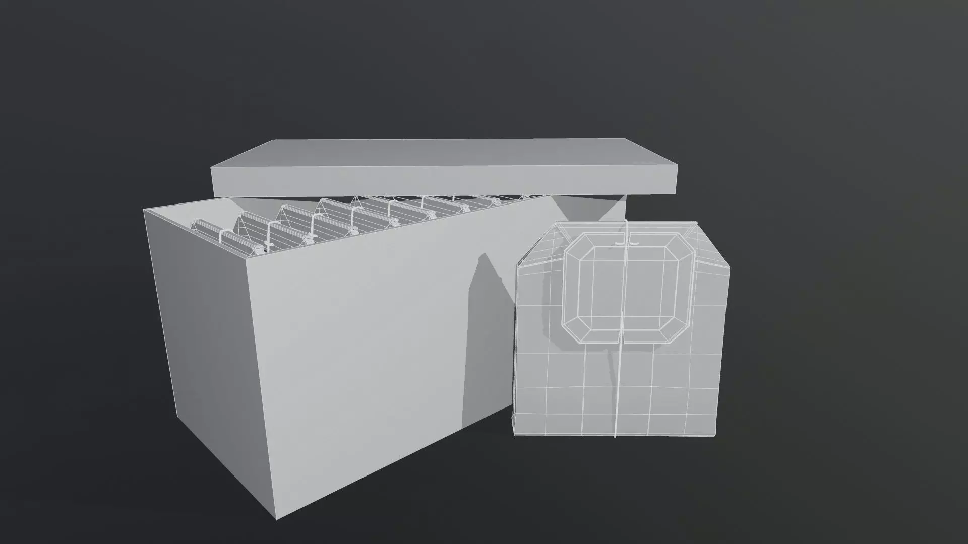 Teabag box Low-poly 3D model_0