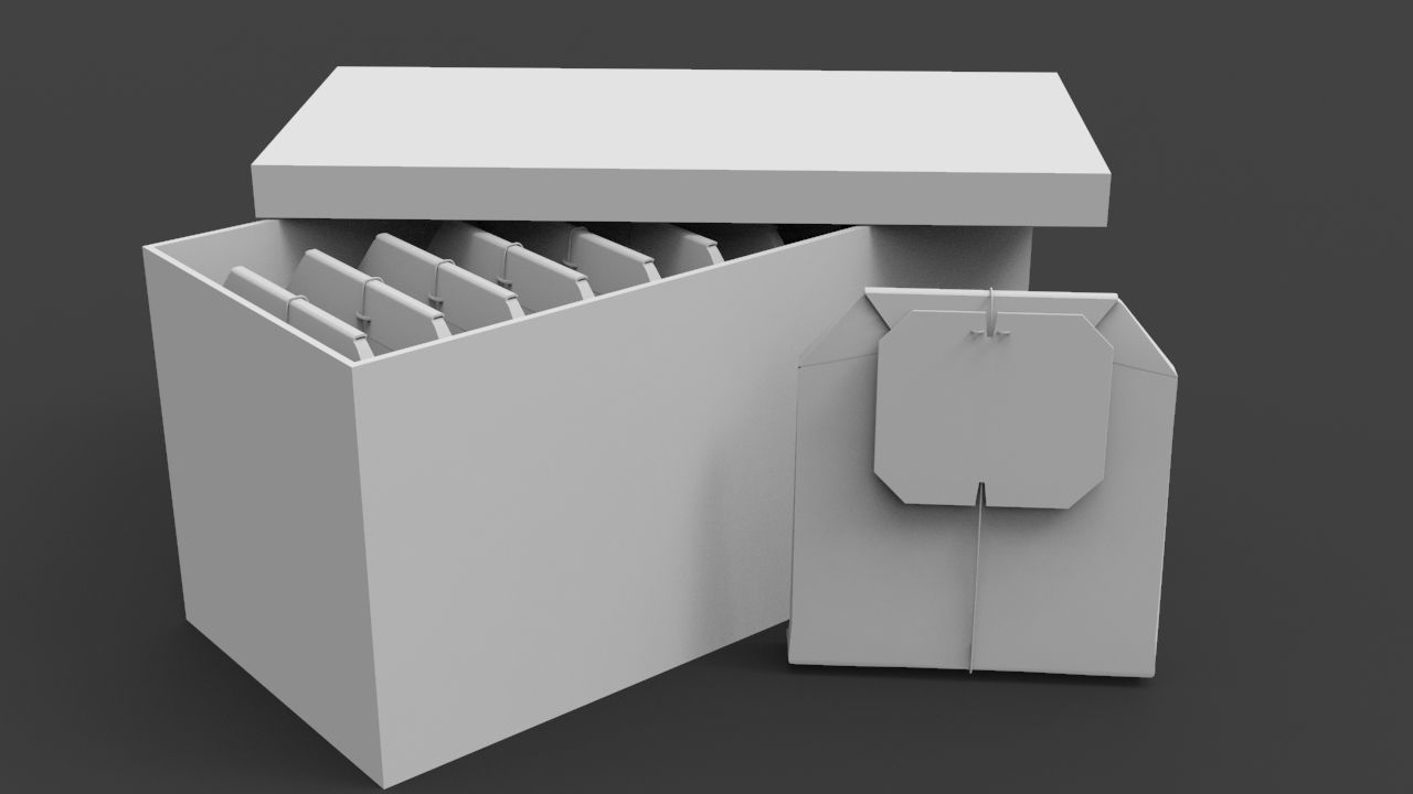 Teabag box Low-poly 3D model_5