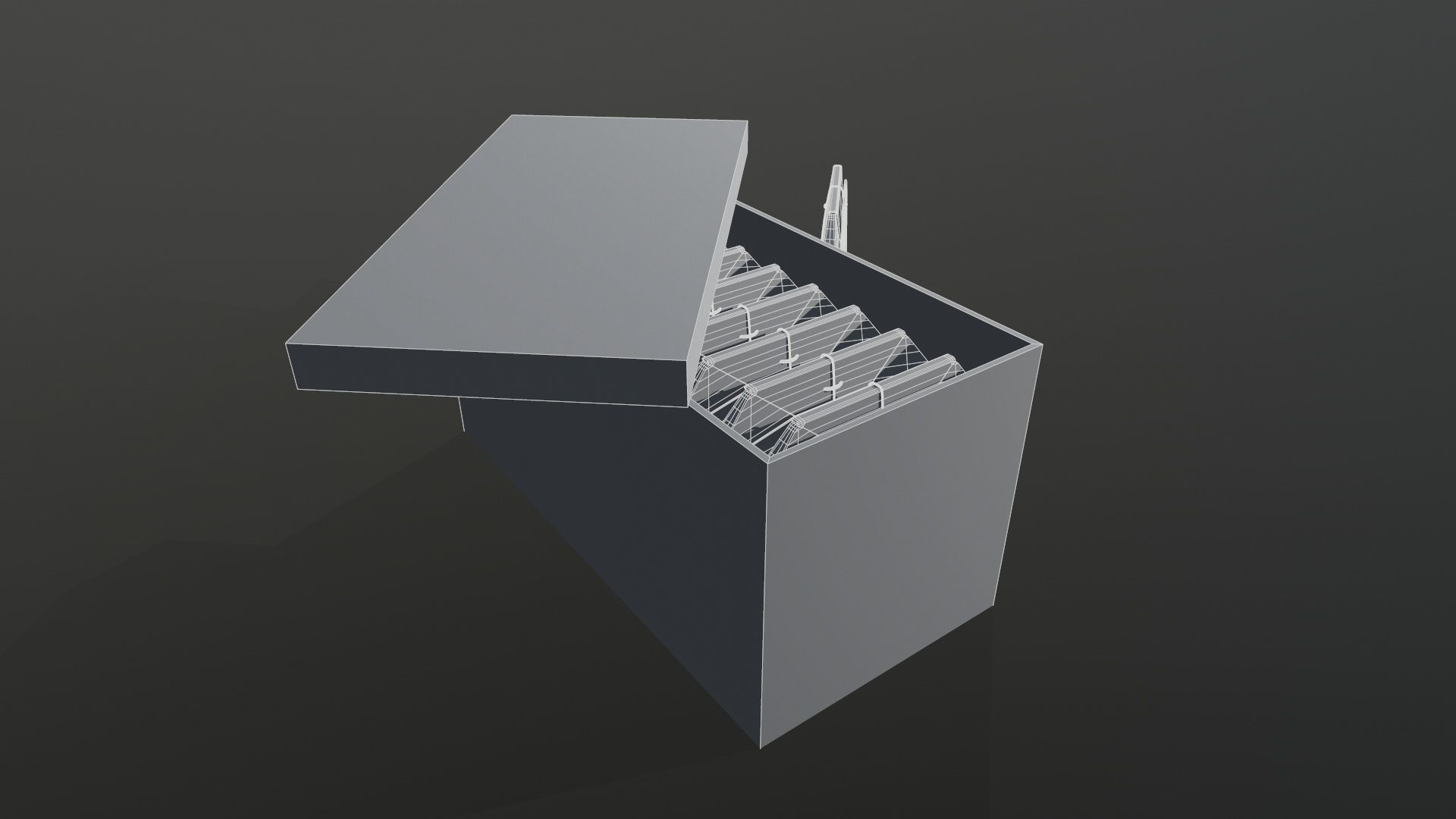 Teabag box Low-poly 3D model_2