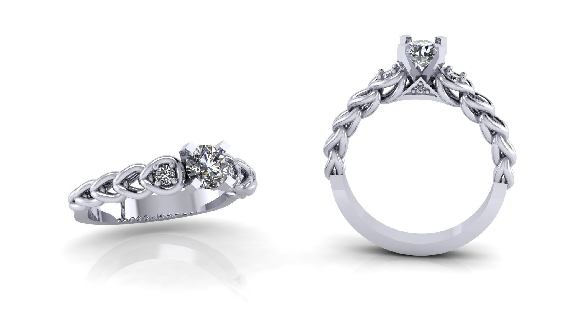 Solitare Ring  3D print model_1