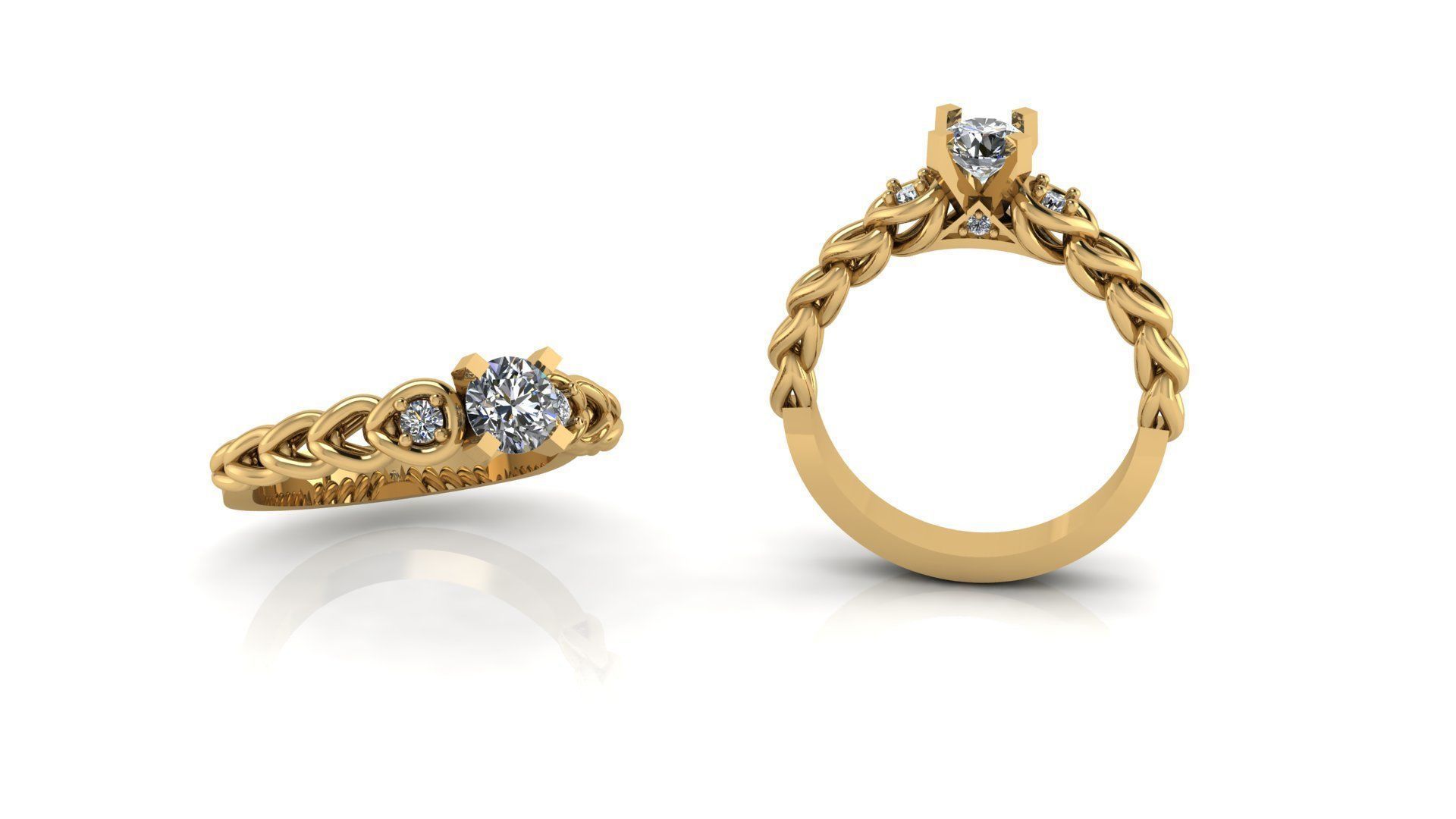 Solitare Ring  3D print model_2