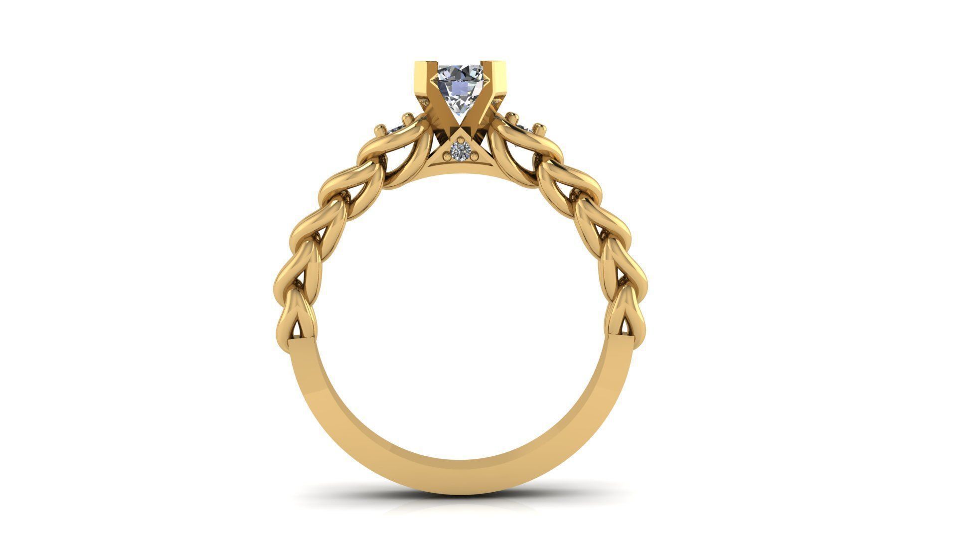 Solitare Ring  3D print model_5