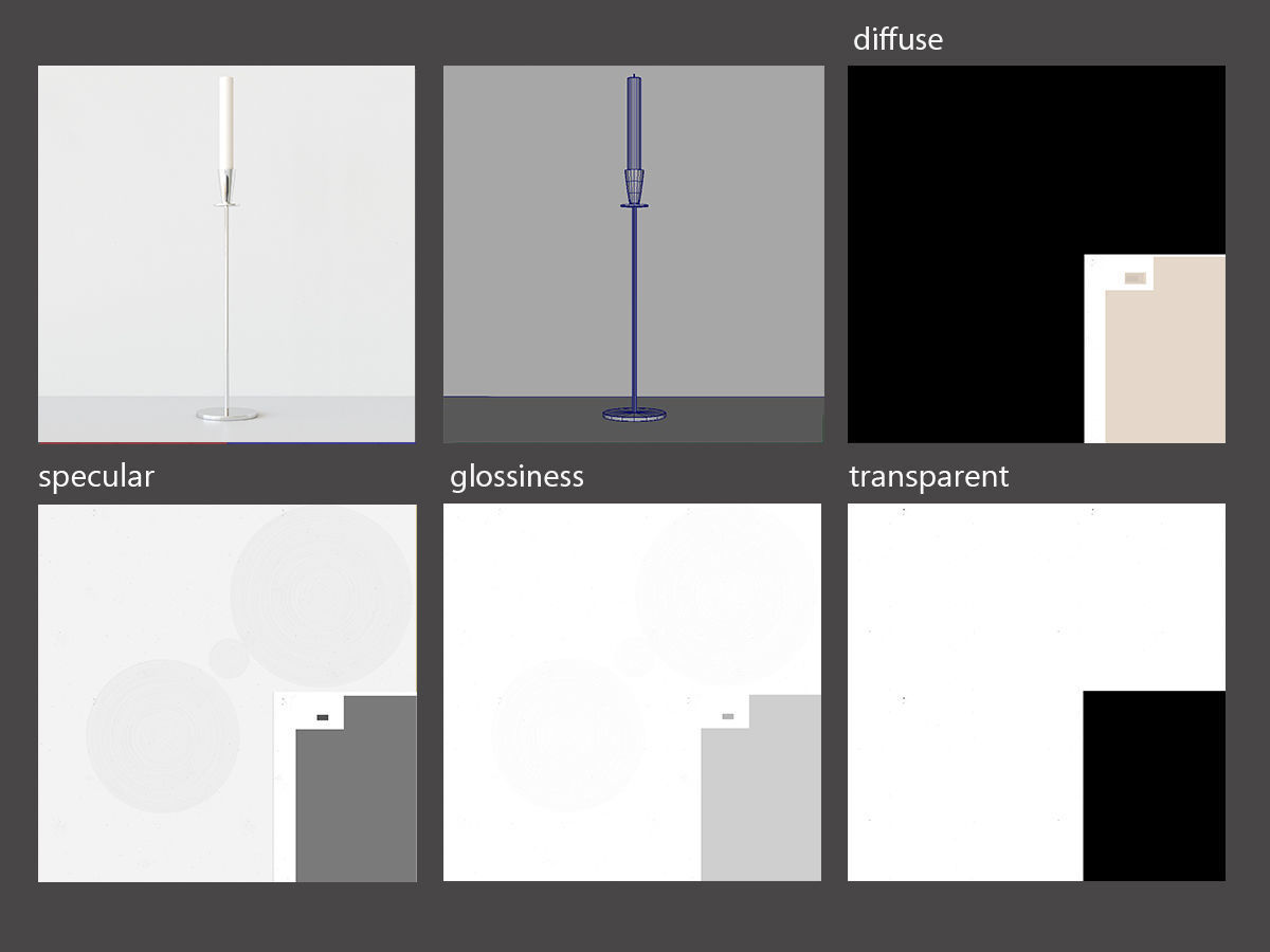 candleholder tall 3D model_2