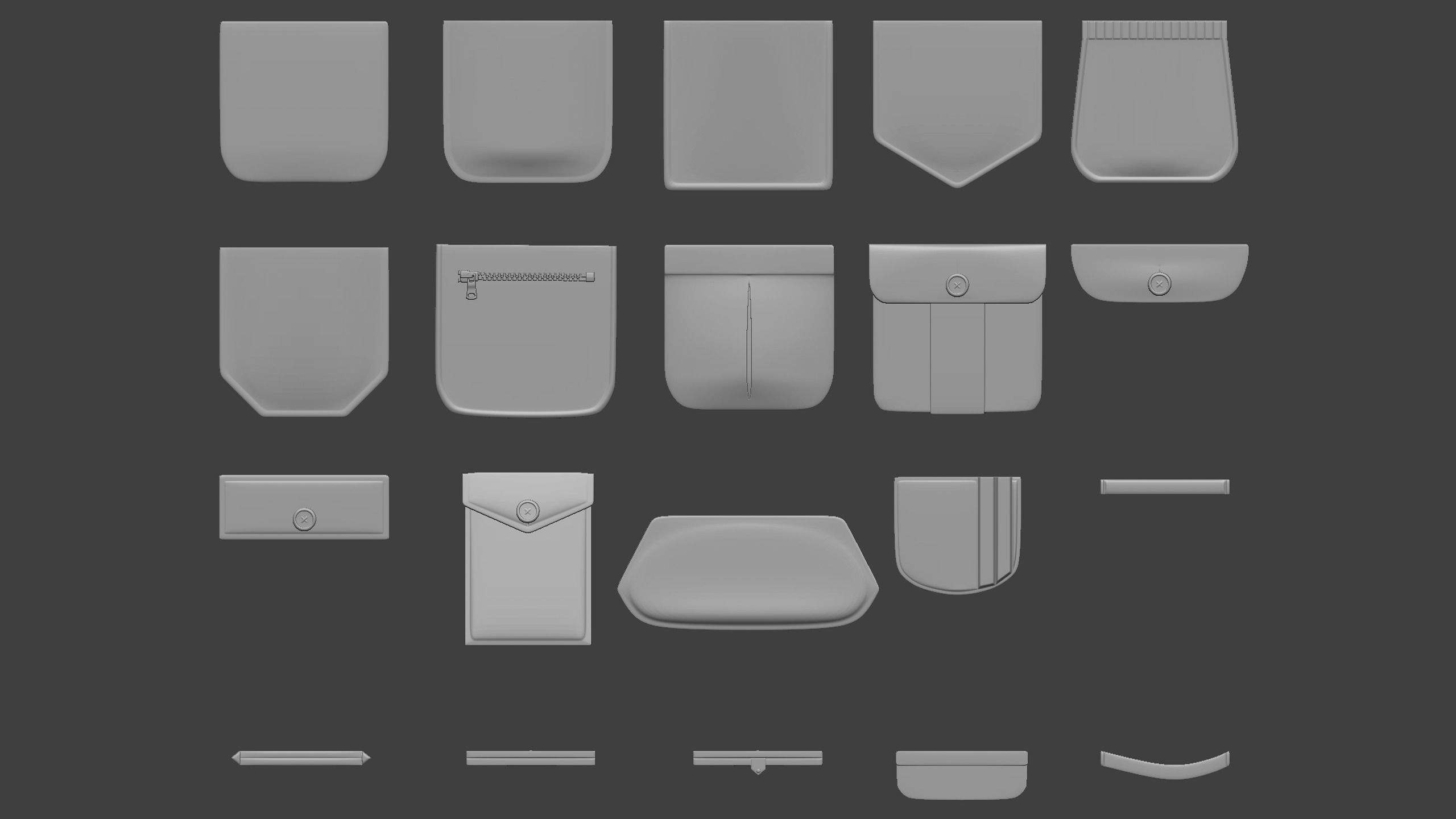 Pockets Low-poly 3D model_3