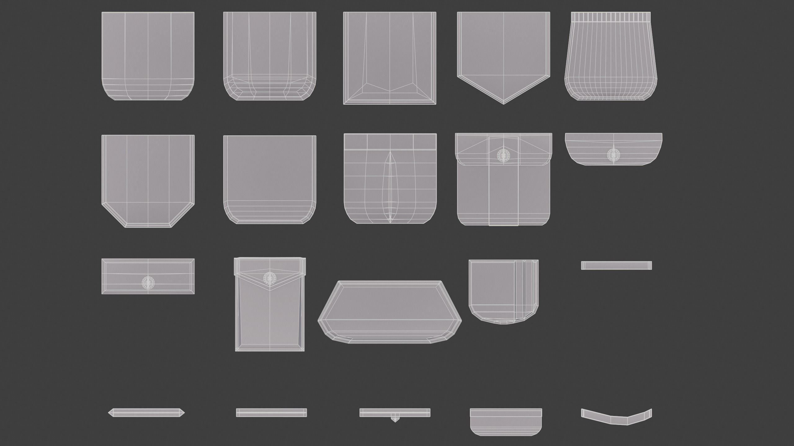 Pockets Low-poly 3D model_9