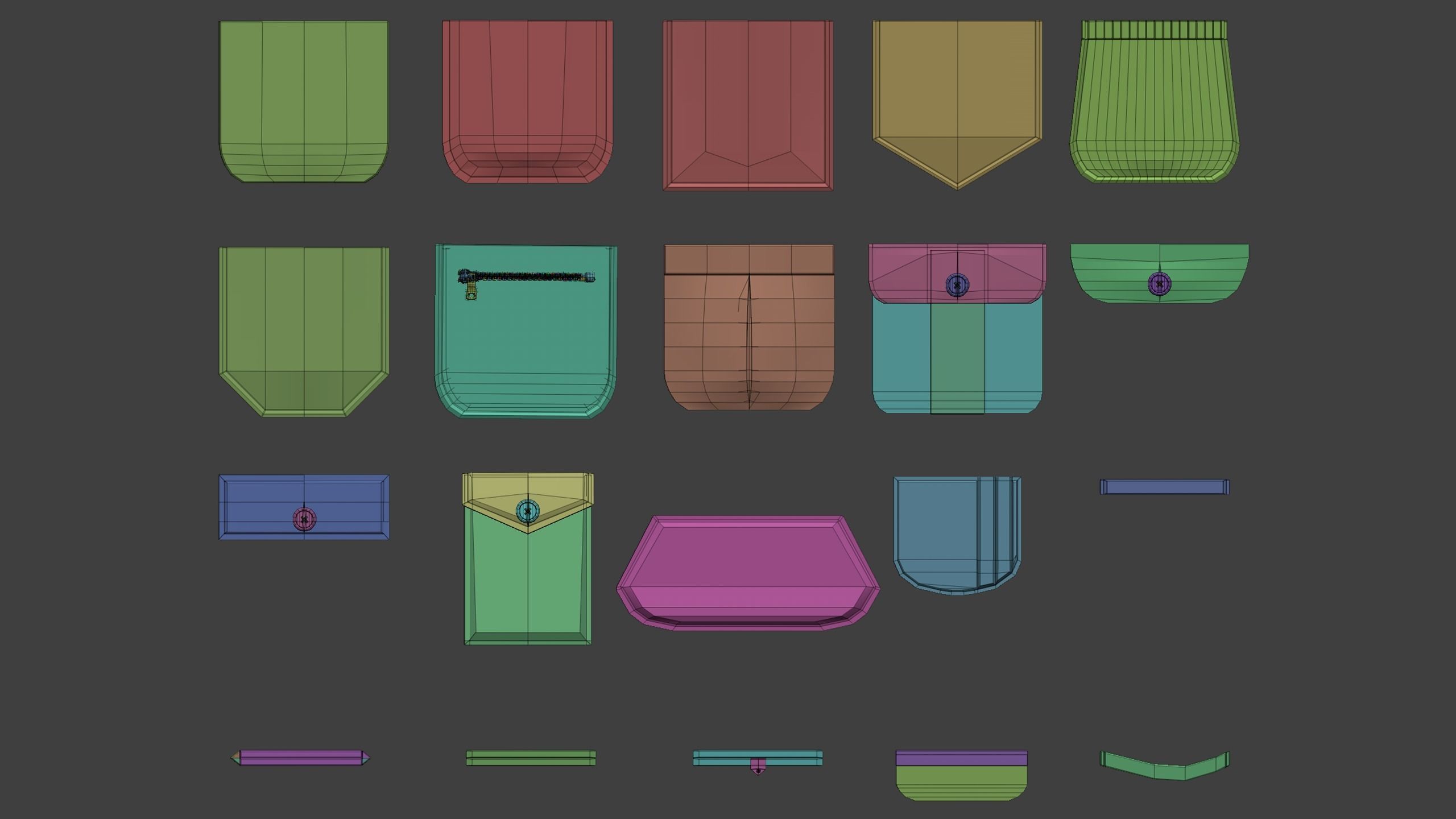 Pockets Low-poly 3D model_5
