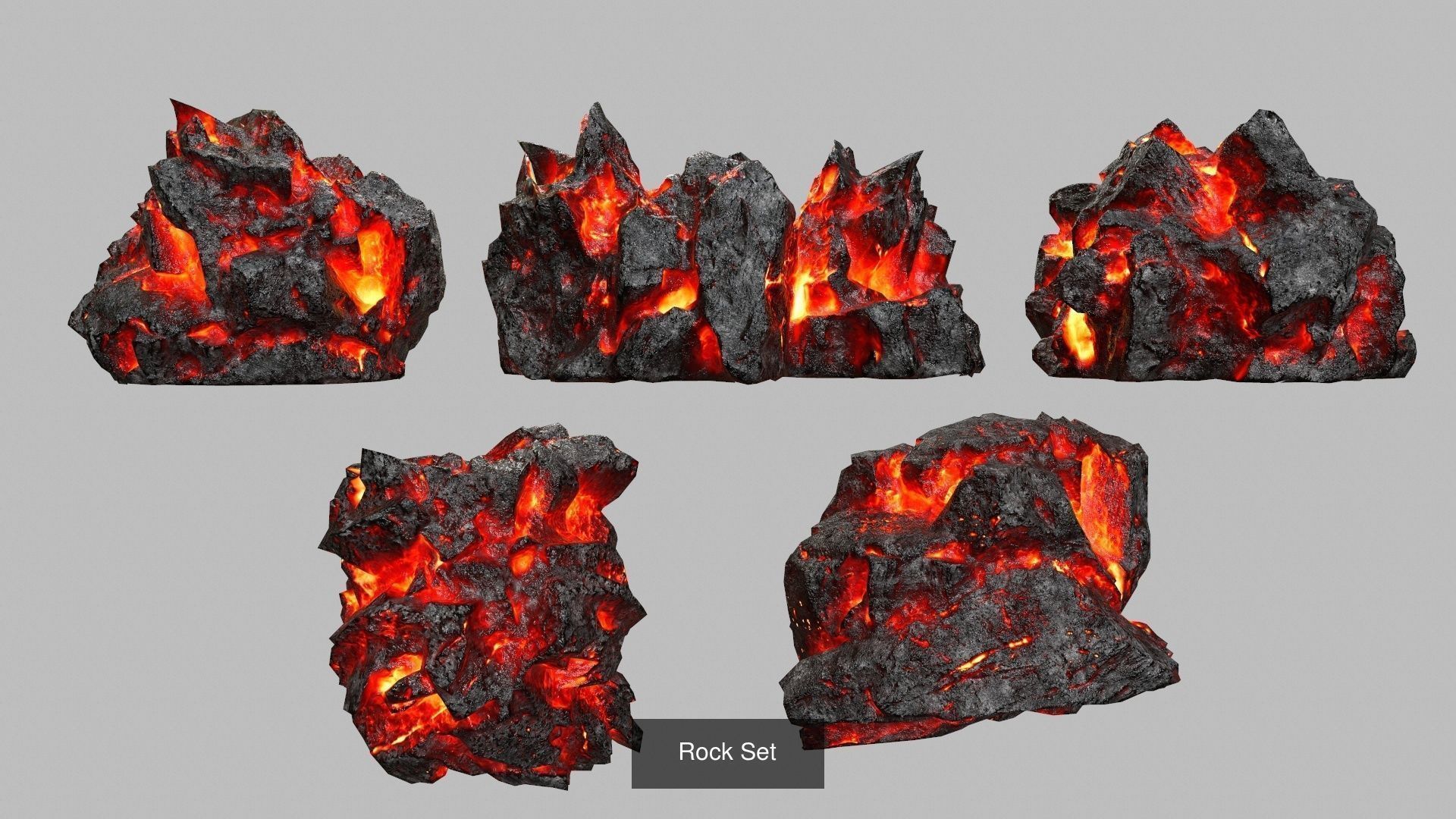 Lava Rock Set 3D Model Collection_6