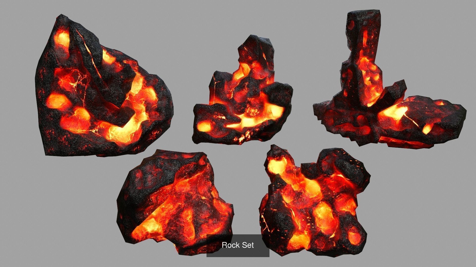 Lava Rock Set 3D Model Collection_5